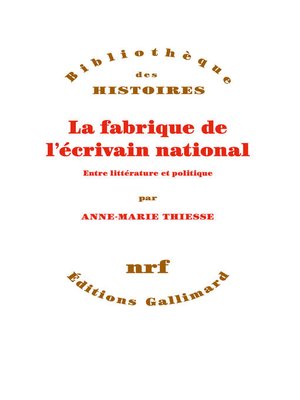cover image of La fabrique de l'écrivain national